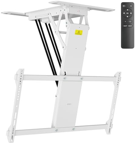 VIVO Electric TV Ceiling Mount for 40 to 85 inch Screens, Large Flip-Down Motorized Pitched Roof VESA Mount, Master Pack, White, MOUNT-E-FD85W