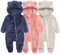 Hilmocho Pagliaccetto con Cappuccio per Neonato Bambino Caldo Invernale Tute da Neve Onesies Tuta Indumenti da Notte
