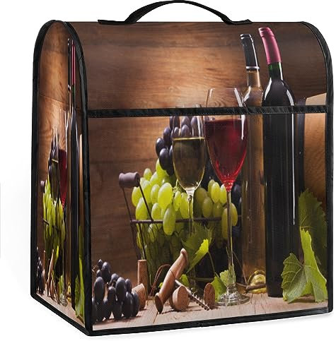 Kitchen Aid Mixer Cover Wine Grapes Printed Stand Mixer Cover Compatible With 5-8 Quart Tilt Head Washable Coffee Maker Dust Covers Durable Foldable Kitchen Aid Mixer Accessories
