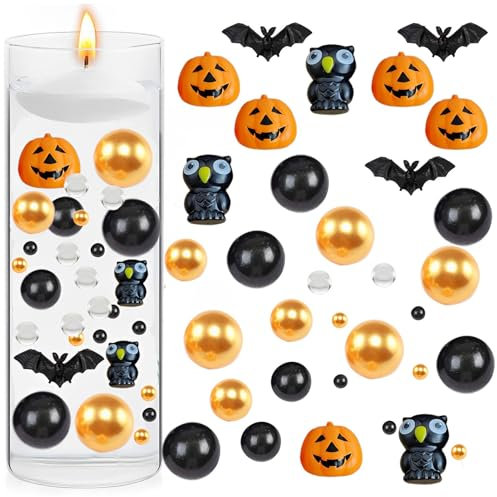 Vasenfüller Halloween, Wasserperlen Deko Halloween, Wasserperlen Durchsichtig Vasenfüller, Wasserperlen Ungiftig, Schwimmende Perlen für Vase Füller Halloween Home Party Festival Dekoration (A)