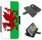 Customised-Printing Welsh Flag phone case Wallet for iPhone 15 Wales Dragon PU leather flip cover (Apple iPhone 15)