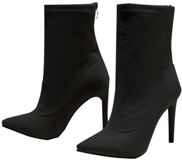 tinetill Stivaletti Elasticizzati Donna Stivaletti Corti Classici Stivaletti Comodi Tacchi Alti a Spillo Stivaletti Chelsea Vintage Stivaletti in Pelle Scamosciata Stivaletti con Calzino