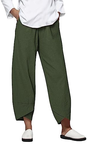 Pantalon Cargo Urbain Pantalons décontractés pour Femmes Taille Unie Coton Long été lâche Pantalon Droit Pantalon Cuir Homme