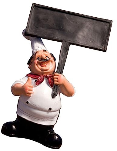 Ciieeo Chef-Message-Board Französisch Koch Mit Tafelfigur Küchenkoch Figur Willkommensschild An Bord Tischskulptur Im Restaurant Koch Sammlerfigur Koch Tafel Kunstharz Haushalt Sammlung