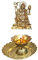 BRACOP® Kali Ma Statue Hindu Göttin Pooja Thali Set rund dekorativer Puja-Teller Reichtumsschale antike Hindu-Gott Kali-Statue indisches Idol Murti Pooja Buddha-Figur Heimtempel-Dekor Geschenke