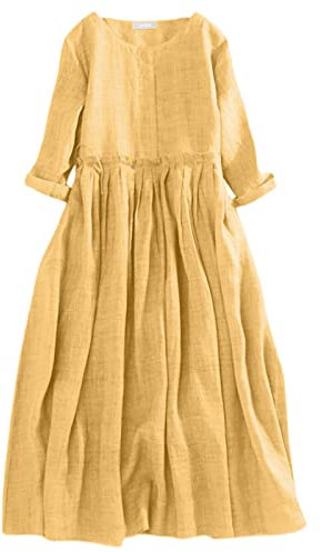 Générique Robe Femme Enceinte - Robes DéContractéEs De BaptêMe en Coton Et Lin De Printemps Et D'éTé Robes De Filles Jupe Vintage Longue