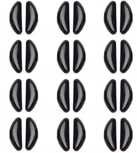 10Pairs Eyeglasses Non-Slip Silicone Nose Pieces Pads, Adhesive Glasses Nose Pads Cushions for Eyeglass Sunglasses(Black2.5mm)