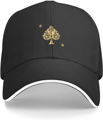 BDJYHACP Baseballkappe Snapback Sonnenhut Ace of Spades Herren Damen Baseballkappe Thermovisier Beanie Luxus Neuheit Geburtstagsgeschenk für Männer Frauen