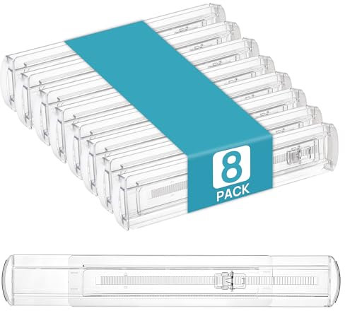 Vtopmart 8Pack Schubladenteiler, 5,8 cm hoch, 32,5–53,4 cm, Verstellbarer erweiterbarer Küchenschubladen-Organizer, durchsichtige Kunststoff Organizer-Trennwände für Unterwäsche, Kleidung