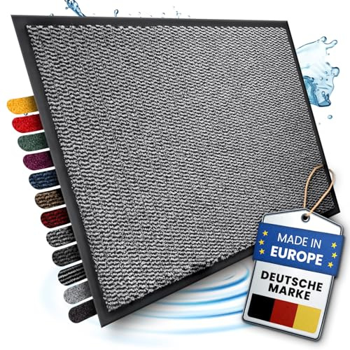 Bodenständig® Saubere Schuhe Dank saugstarkem Stoff (robust) perfekte Größe Grau in 40x60cm - Fußmatte innen, Fussmatte innen - Schmutzfangmatte für innen Türmatte