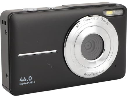 Cuifati Digitalkamera, 44 MP 1080P FHD 16-facher Zoom, Kompakte Kleine Kamera mit Lustigen Funktionen, Wiederaufladbar und Tragbar, Einfache Übertragung, Ideal für (Black)