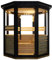 GLOBAL RELAX® | DHARANI Passion Outdoor Sauna Dampfgarer für bis zu 4 oder 5 Personen | Tanne I Einstellbare Temperatur I LED-Beleuchtung I T/H Messgerät I 8000 W Leistung I Beseitigt Giftstoffe I