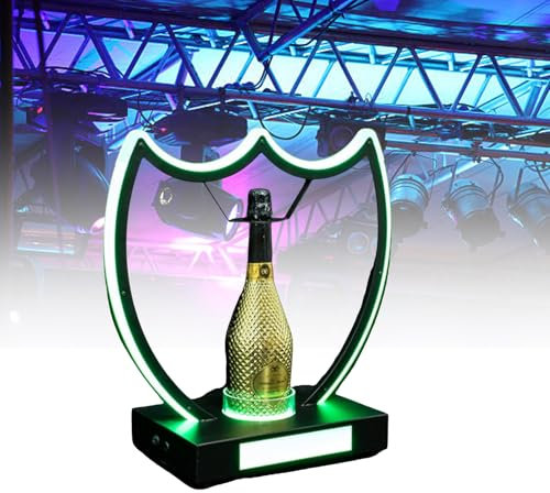Led Champagne Display Stand Wine Rack- Green Flashing, Display VIP Service Bottle Presenter, Light Up Party Led Bottle Presenter, for Night Club, Party, Bar, Ktv,A