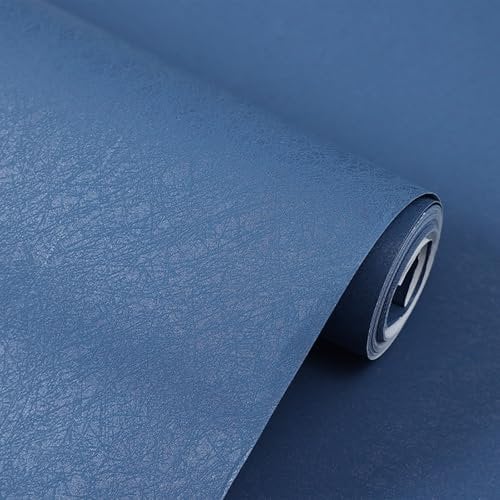 Trafagala Navy Blue Wallpaper No Match Wallpaper Plain Dark Blue Silk Textured Minimalist Designer for Boys Bedroom Living Room TV Background Dining Room Hallway and Stairs