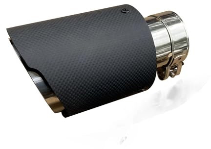 DZSQOMHGD Auspuffblenden 1 STÜCK. Auspuffspitze Carbon Fib Schalldämpfer Universaldüse Dekorative Endrohre Caudal Throat Auto Auspuff Endrohr(66mm IN-101mm Out)