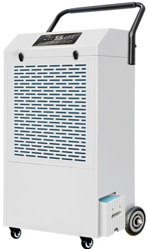 Commercial Dehumidifier, 60L Industrial Air Dehumidifiers,100m2Area Industrial Dehumidifiers with 24H Timer,Water tank,Humidity Control Portable Dehumidifier Auto Defrost for Building Building Dryer