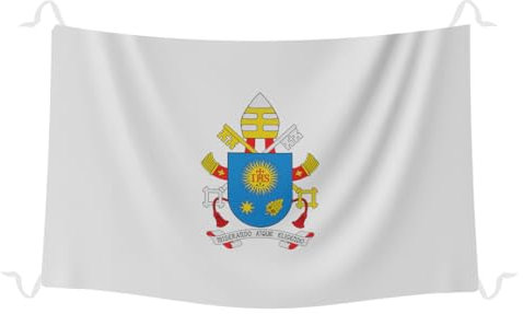 Bandera con el escudo papal 150x100 cm. Bandera Papa Francisco. Bandera con el escudo oficial del Papa Francisco.