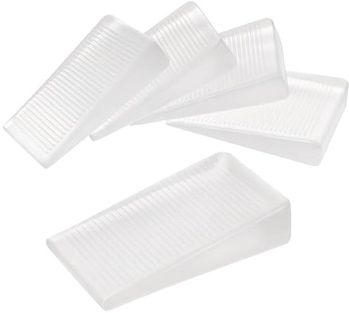4Pcs Clear Plastic Wedges, Rubber Table Shims Furniture Leveler Wedges for Wobbly Uneven Floors (10mm)