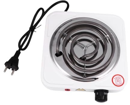 Zerodeko 1000W Tragbarer Herd mit Einstellbarer Temperatur Kompakter Elektroheizer für Camping und Zuhause Überhitzungsschutz Warmhalten von Speisen Leicht