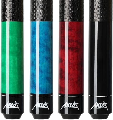 AKLOT Billard Queue, 1/4 Stück, Pool Queue107/ 147cm 42/58 Zoll, 510g-600g, Kanadischer Ahorn Billiard Köe, 13mm Leder-Spitze, 3D Griff, Pool Cues für Professionelle Billardspieler 18-21 oz
