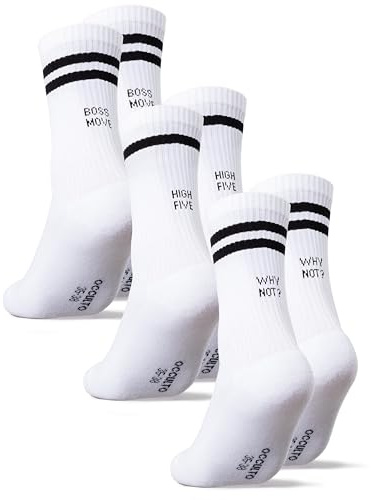 Occulto Damen & Herren Statement Tennis Socken 3er Pack (Modell: Leo) Cool 35-38