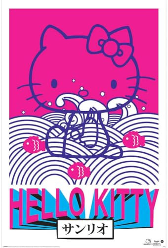 Hello Kitty Tokyo Rebel Maxi Poster (91.5cm x 61cm) (Pink/White/Blue)