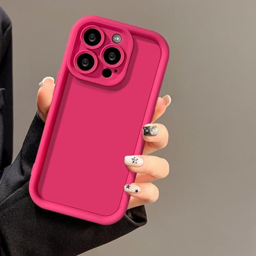 HJZSZX per iPhone XR Custodia morbida per telefono in silicone Protezione per fotocamera Copertura posteriore antiurto (per iPhone XR/Rosa)