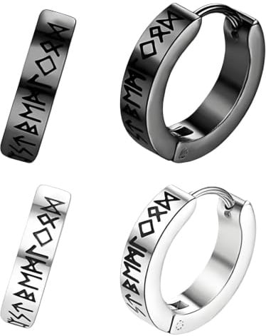 4Pcs Black Earrings for Mens Earrings Hoops, Ear Ringsfor Mens Earings | Men's Earrings, Gothic Men Earrings, Mens Hoop Earrings, for Work Gatherings, Daily Wear and Gifts