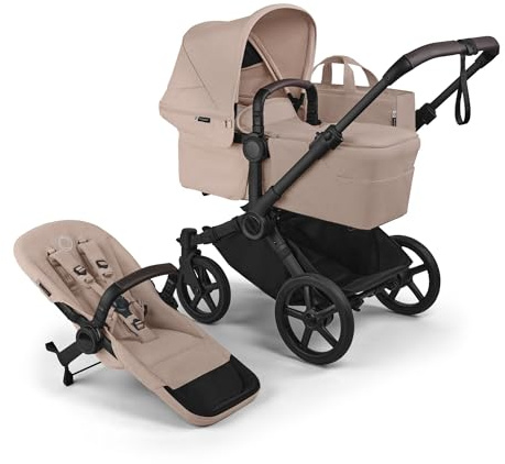 Bugaboo Donkey 6 Single, 2-in-1-Kinderwagen, für Neugeborene & Kleinkinder | umbaubar zum Doppel- und Zwillingskinderwagen, doppelter Stauraum und komfortable Einhand-Lenkung, Desert Taupe Mélange