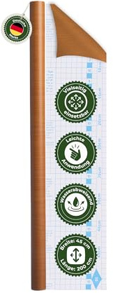 Veluxis Möbelfolie selbstklebend – Holzoptik Buche Natur, 45 × 200 cm | Klebefolie für Möbel, zuschneidbar und rückstandsfrei entfernbar