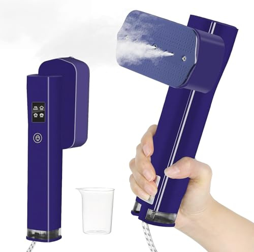 2-in-1 Dampfglätter, Steamer für Kleidung, Tragbar Reisebügeleisen Steam iron, 4 Bügelmodi, Mobiles Handbügeleisen, Travel Iron mit LED Display, für unterwegs und zu Hause