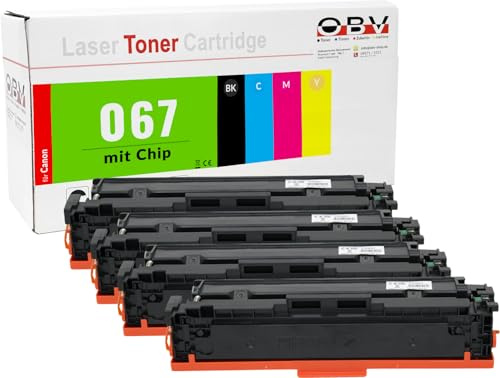 OBV 067 Toner Kompatibel für Canon i-SENSYS LBP-633Cdw LBP-631Cw MF655Cdw MF657Cdw MF651Cw ca. 1.350/1.250 Seiten 4er Set CMYK