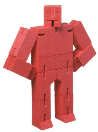 Areaware DWC4R Micro Cubebot Holzspielzeug, rot
