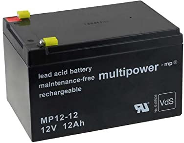 Powery Batterie de remplacement pour Peg Perego alimentation de secours 12V 12Ah (compatible avec 14Ah)