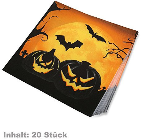 Halloween Servietten, 20 Stück, mit Grusel-Aufdruck *NEU bei Pibivbi