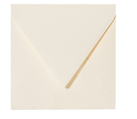Paper24 25 Briefumschläge 15x15 cm, Kuvert 150x150 quadratisch, 120 g/m² ohne Fenster feuchtklebend für Hochzeitskarten (01 Zartcreme)