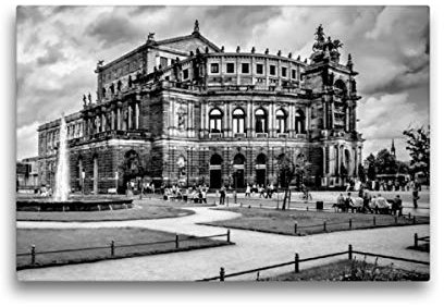 Premium Textil-Leinwand 45 x 30 cm Quer-Format DRESDEN Semperoper, Leinwanddruck von Melanie Viola