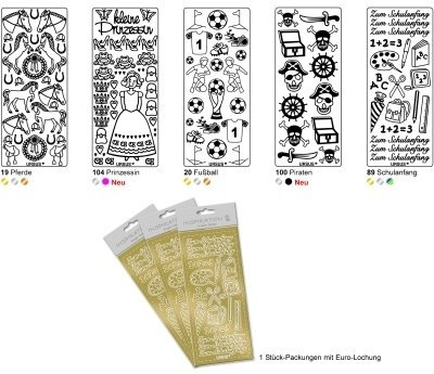 KREATIV STICKER 10x23CM, MOTIV 42, 1ST. SILBER