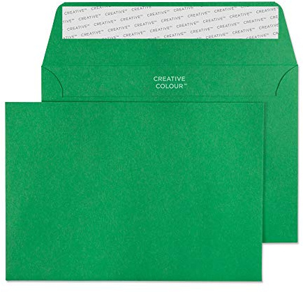 Blake Creative Colour - Coloured Green C6 Envelopes (114 x 162 mm) - Pack of 500 - FSC Certified - 120GSM - Peel and Seal Green Envelope - Invitation Envelopes/Card Making Supplies (108)