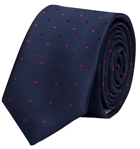 Fabio Farini - Herren Krawatte in 6cm/8cm Breite - Eleganter Breiter Schlips für jeden Anlass - 8cm Nachtblau Rot Schwarz