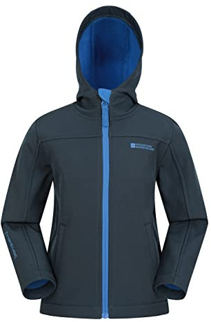 Mountain Warehouse Exodus wasserdichte Windjacke Kinder Softshell - leichte Regenjacke Kinder, atmungsaktive, wasserfeste Jacke, Kinderregenjacke Marine Kinder 164 DE (13 Jahre)