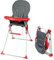 BAMBIKID Chaise Haute Fixe Gris & Rouge