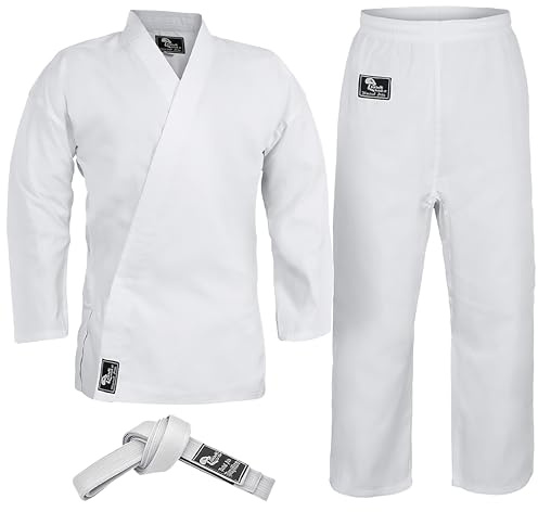 Hawk Sports Uniforme da karate per bambini e adulti, leggera, per studenti e karate e arti marziali, con cintura (4 (15,6 cm)