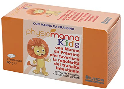PHYSIOMANNA KIDS con pura Manna da Frassino: favorisce il benessere gastrointestinale per bambini a partire dai 3 anni – 6 panetti, 60 gr
