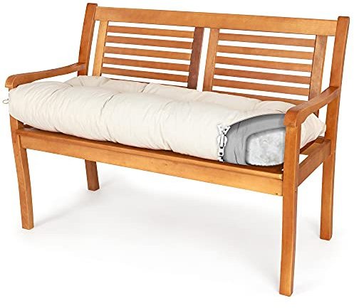 Spatium Bankauflage abnehmbar Bezug wasserdicht gesteppt Bankkissen Bankpolster Polsterauflage Auflage für Gartenbank 30 Größen zur Auswahl 7 Farben(160 x 60 x 10cm Beige)