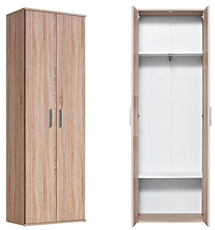 mokebo® Mehrzweckschrank o. Garderobenschrank 'Der Lange', Aufbewahrungsschrank, Flurschrank oder Schuhschrank mit Kleiderstange in 60x180x34 cm (B/H/T), aus Holz in Sonoma Eiche, Braun
