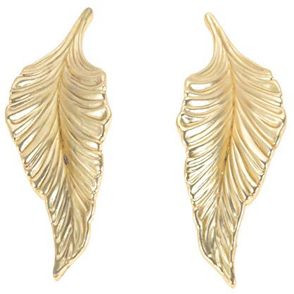 Mgoodoo Leaf Handles Knob Zinc Alloy for Cabinet,Kitchen,Door,Drawers,Bookcases,4.13in (2pairs, Gold)