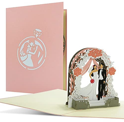 Hochzeitskarte| Pop Up Karte Hochzeit Elegant, Edel I 3D Glückwunschkarte zur Hochzeit, Geschenkideen, Hochzeitsgeschenke für Brautpaar, L21