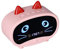 Topiky Digitaler Wecker-Lautsprecher, Cartoon-Katzen-Wecker mit Temperaturanzeige, Dual-Wecker, Bluetooth-Lautsprecher, UKW-Radio, Freisprechfunktion für Schlafzimmer-Büro(Rosa)
