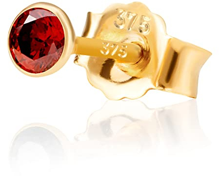 NKlaus Einzel 3,0mm 375 Gelb Gold 9 Karat Ohrstecker Zirkonia Butterfly Verschluss Damen Mädchen